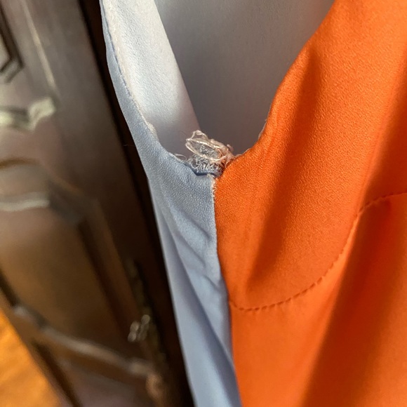 Gorgeous maxi dress w tassel tie at neck lining of same fabric to knees size 0X - Picture 4 of 7